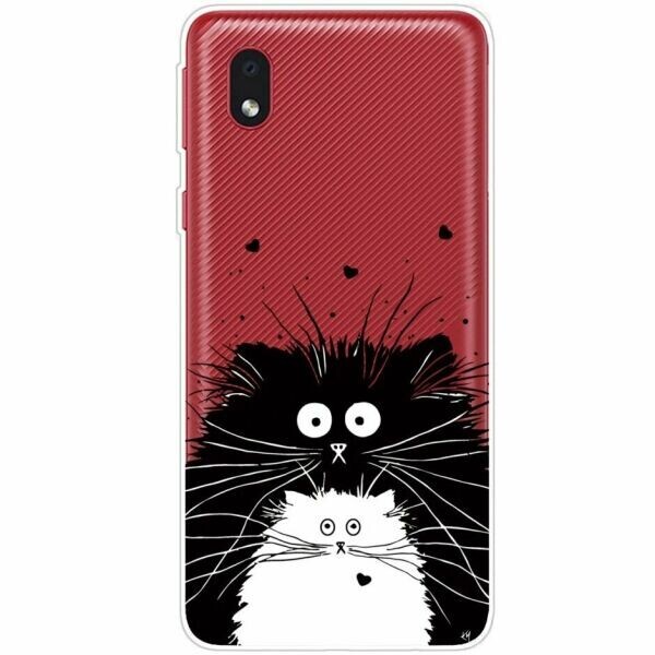 

Силиконовый (TPU) чехол Deexe Pretty Glossy для Samsung Galaxy A01 Core (A013) - Black and White Animal
