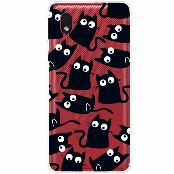 

Силиконовый (TPU) чехол Deexe Pretty Glossy для Samsung Galaxy A01 Core (A013) - Black Rats