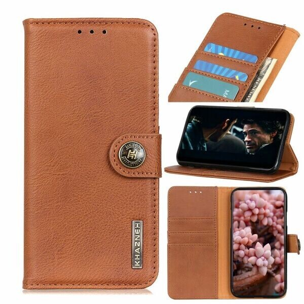 

Чехол-книжка KHAZNEH Wallet Cover для Motorola Moto G8 - Brown