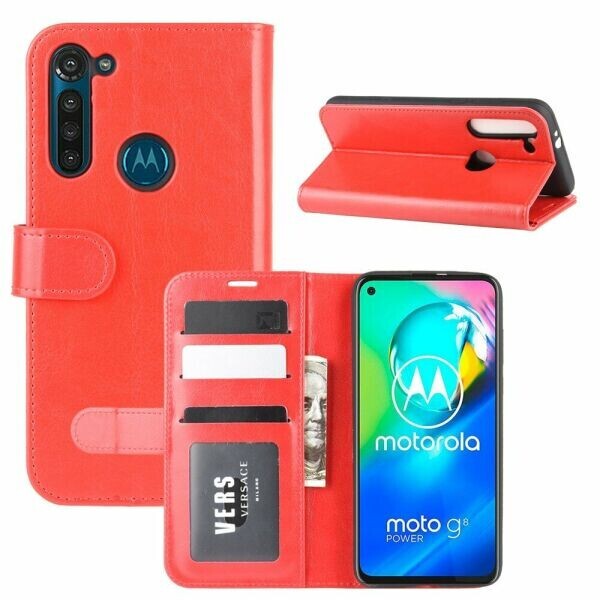 

Чехол-книжка Deexe Wallet Style для Motorola Moto G8 Power - Red