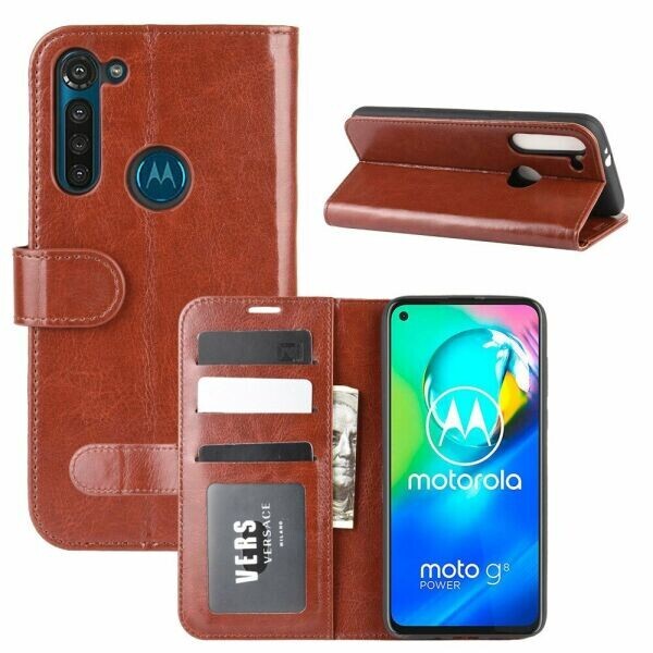

Чехол-книжка Deexe Wallet Style для Motorola Moto G8 Power - Brown