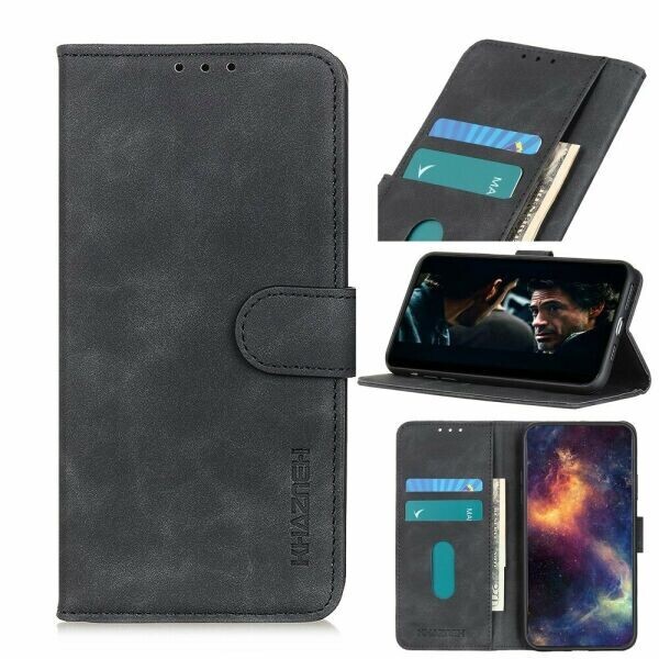 

Чехол-книжка KHAZNEH Retro Wallet для Motorola Moto G8 Power Lite - Black