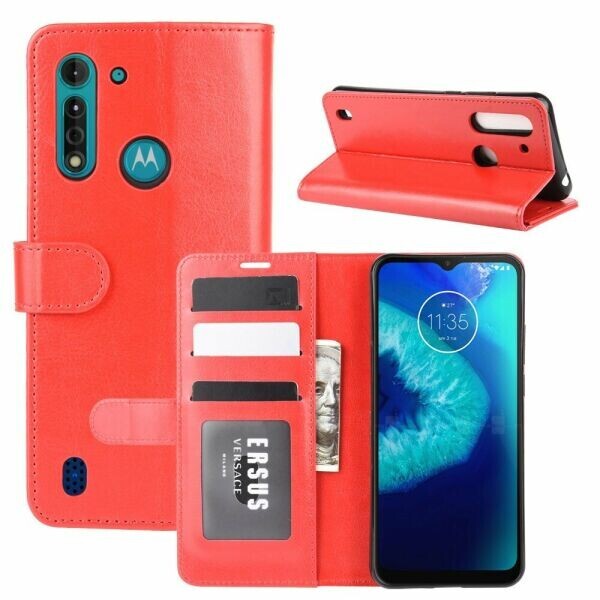 

Чехол-книжка Deexe Wallet Style для Motorola Moto G8 Power Lite - Red