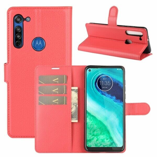 

Чехол-книжка Deexe Book Type для Motorola Moto G8 - Red