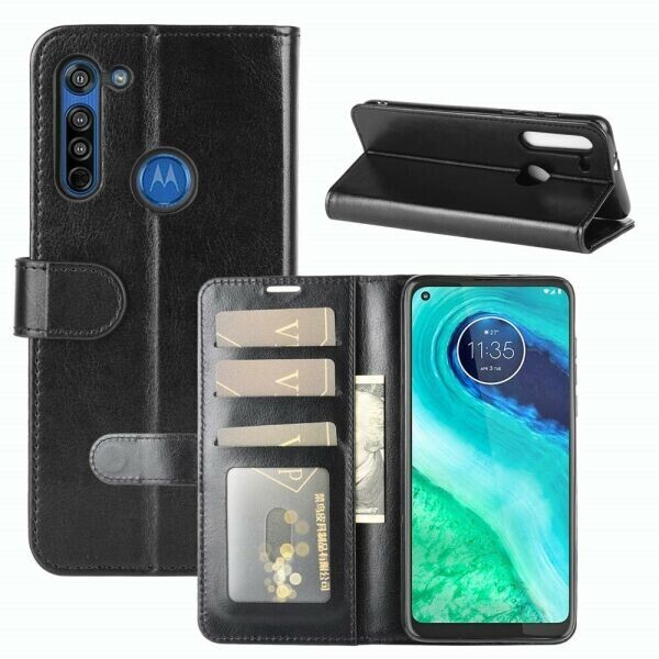 

Чехол-книжка Deexe Wallet Style для Motorola Moto G8 - Black