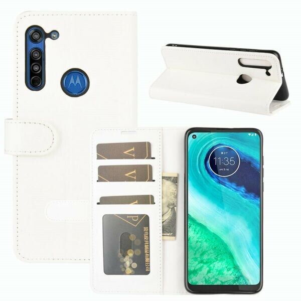 

Чехол-книжка Deexe Wallet Style для Motorola Moto G8 - White