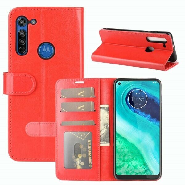 

Чехол-книжка Deexe Wallet Style для Motorola Moto G8 - Red
