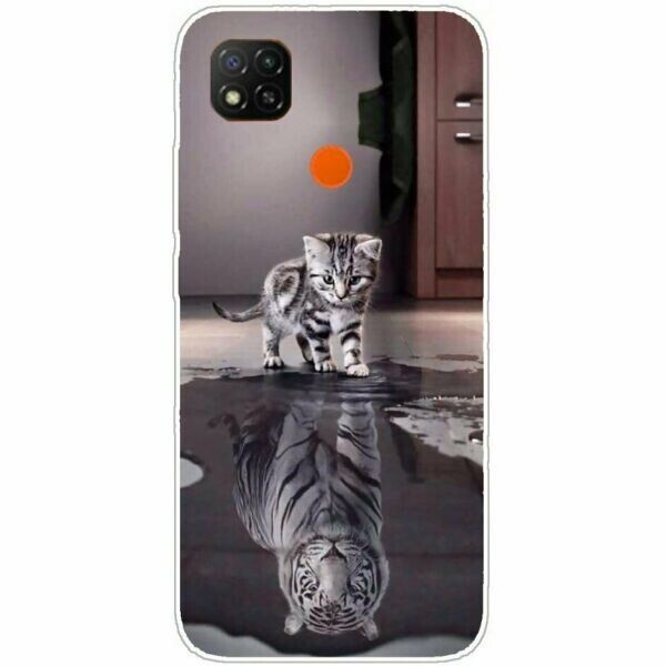 

Силиконовый (TPU) чехол Deexe Pretty Glossy для Xiaomi Redmi 9C - Cat and Reflection in Water