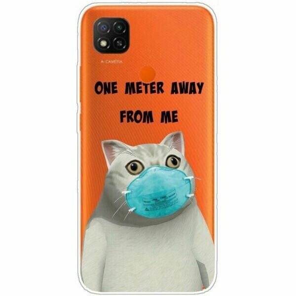 

Силиконовый (TPU) чехол Deexe Pretty Glossy для Xiaomi Redmi 9C - Cat in Mask