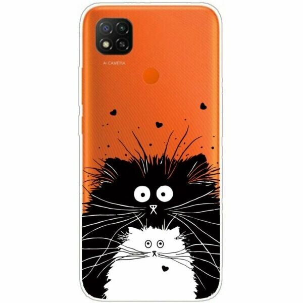 

Силиконовый (TPU) чехол Deexe Pretty Glossy для Xiaomi Redmi 9C - Black and White Cat