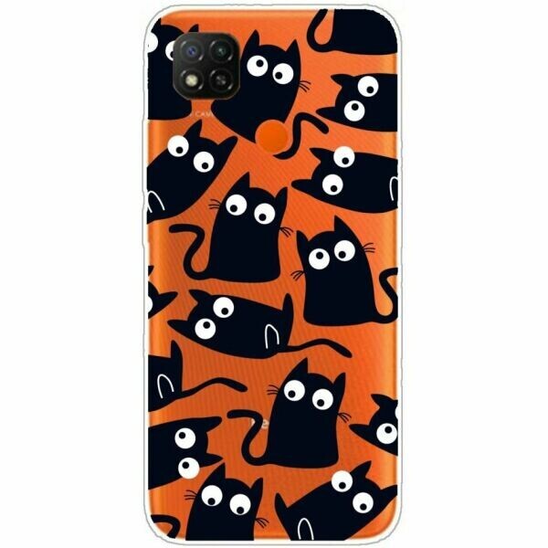 

Силиконовый (TPU) чехол Deexe Pretty Glossy для Xiaomi Redmi 9C - Black Cat