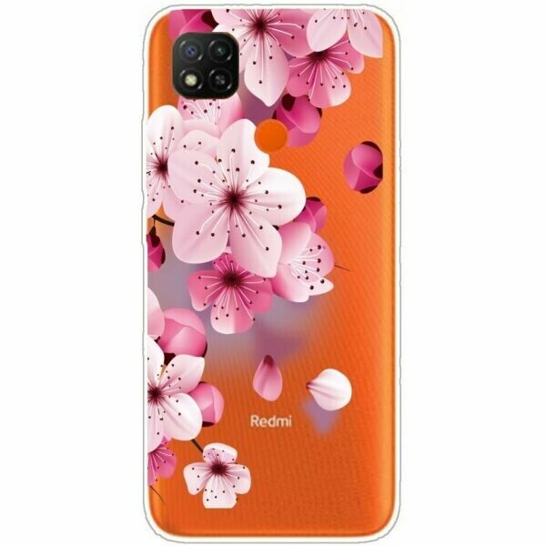 

Силиконовый (TPU) чехол Deexe Pretty Glossy для Xiaomi Redmi 9C - Peach Blossom