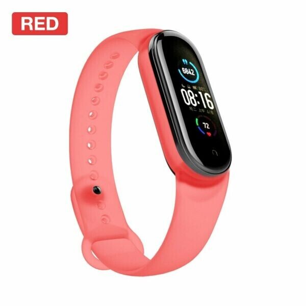 

Ремешок Deexe Silicone Wrist для Xiaomi Mi Band 5 - Red