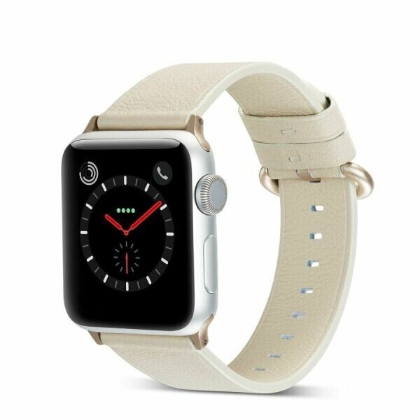 

Ремешок Deexe Leather Style для Apple Watch 38 / 40 - White