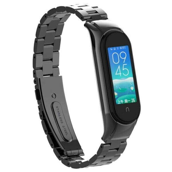 

Ремешок Deexe Stainless Style для Xiaomi Mi Band 5 - Black
