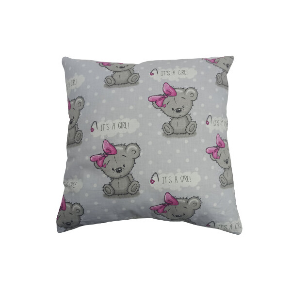 

Подушка, 30 * 30 см, (Хлопок), (Its a girl! На сером)