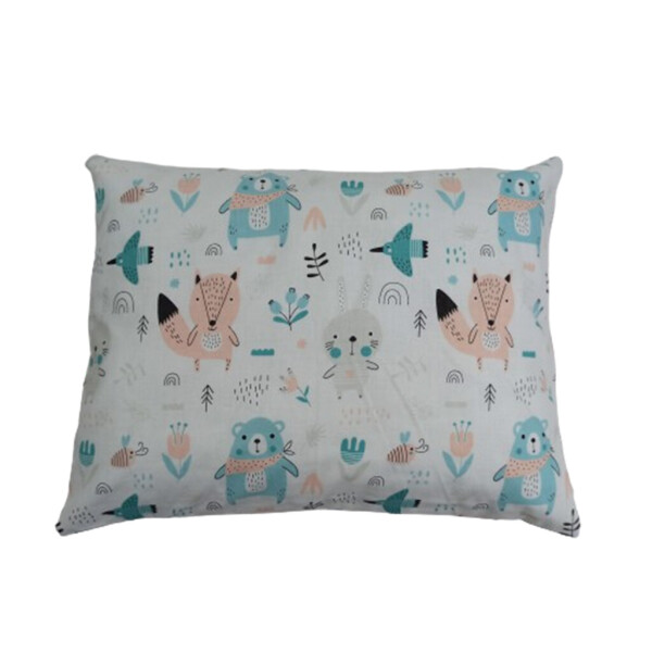 

Подушка, 45 * 35 см, (Хлопок), (бирюзовые мишки на белом)