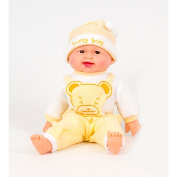 

Пупс-хохотун Limo Toy Baby музыкальный в жёлтом комбинезоне 37 см (X1608-1)