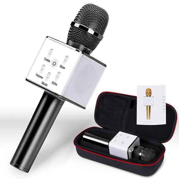 

Беспроводной Bluetooth микрофон для караоке Magic Karaoke Q7 портативный Чёрный (SKL11-130336)