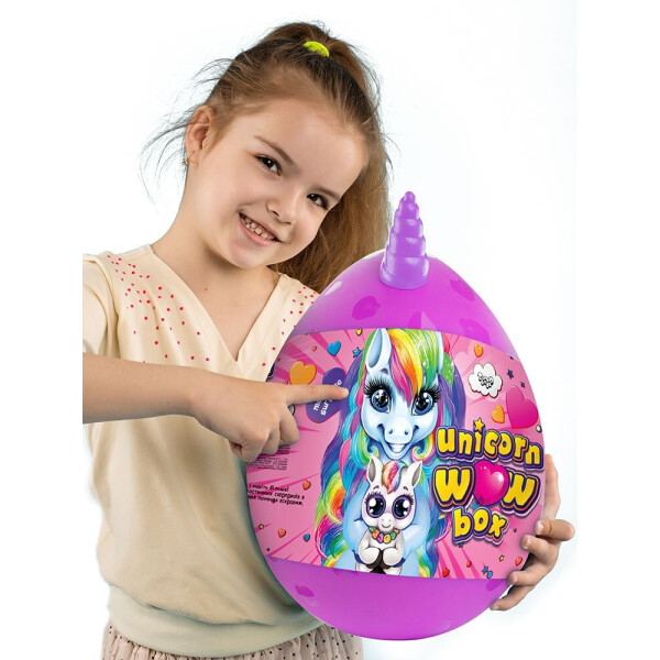 

Детский игровой набор для творчества Яйцо Единорогаа Danko Toys Unicorn WOW Box 35 см 20 сюрпризов Розово-белый (DWB0131U)