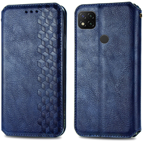 

Кожаный чехол книжка GETMAN Cubic (PU) для Xiaomi Redmi 9C Синий