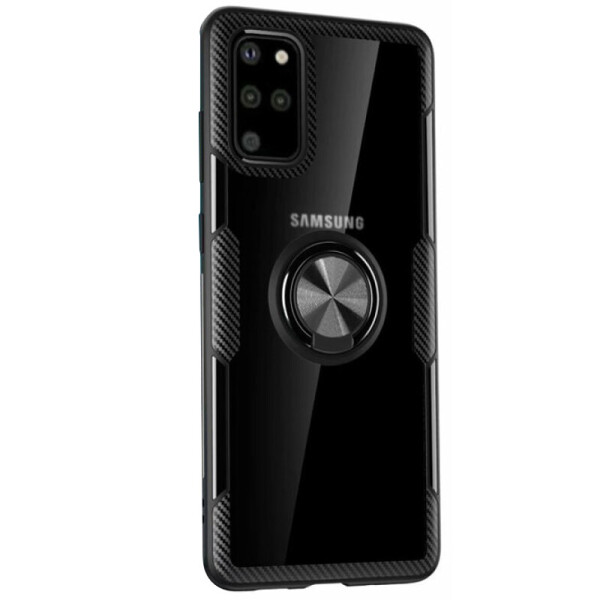 

TPU+PC чехол Deen CrystalRing for Magnet (opp) для Samsung Galaxy S20+ Бесцветный / Черный