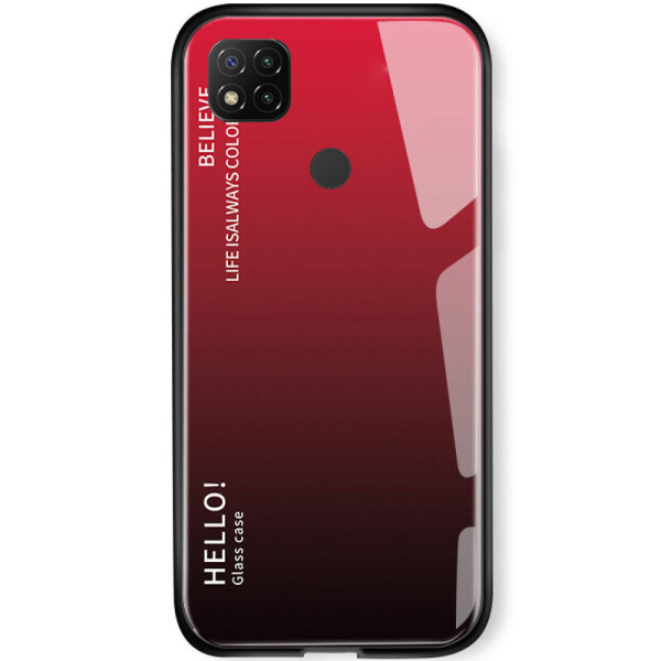 

TPU+Glass чехол Gradient HELLO для Xiaomi Redmi 9C Красный