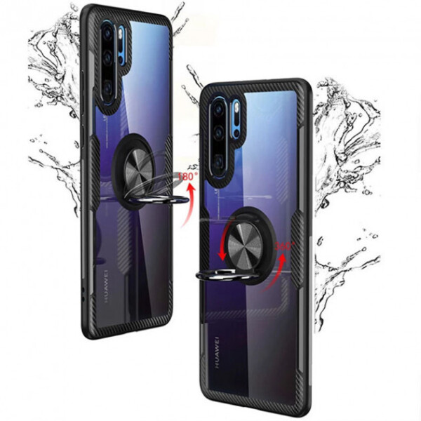 

TPU+PC чехол Deen CrystalRing for Magnet (opp) для Huawei P30 Бесцветный / Темно-синий
