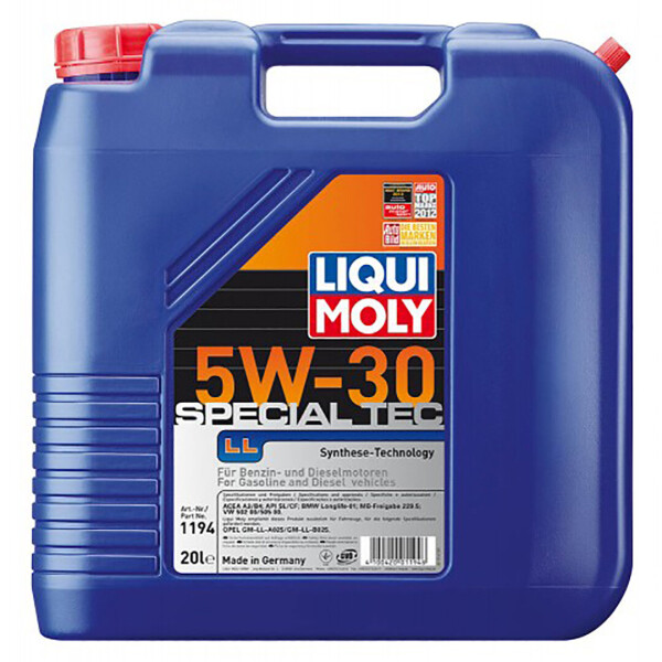 

Синтетическое моторное масло Liqui Moly Special TEC LL 5W-30 — 20 л