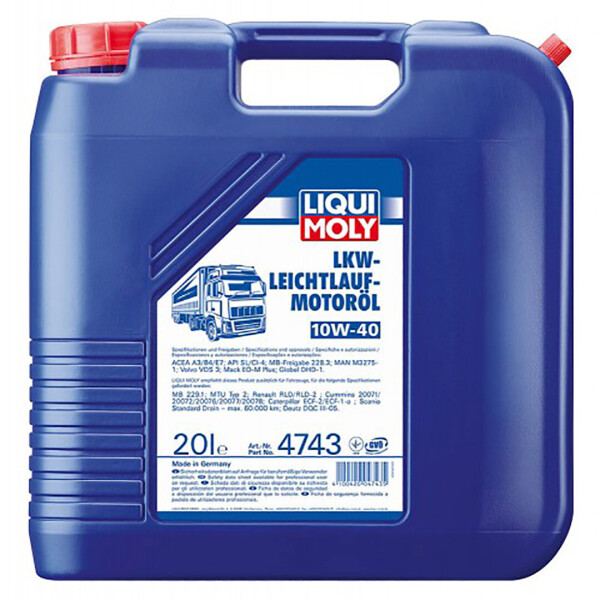 

Полусинтетическое моторное масло Liqui Moly LKW-Leichtlauf Motoroil 10W-40 — 20 л