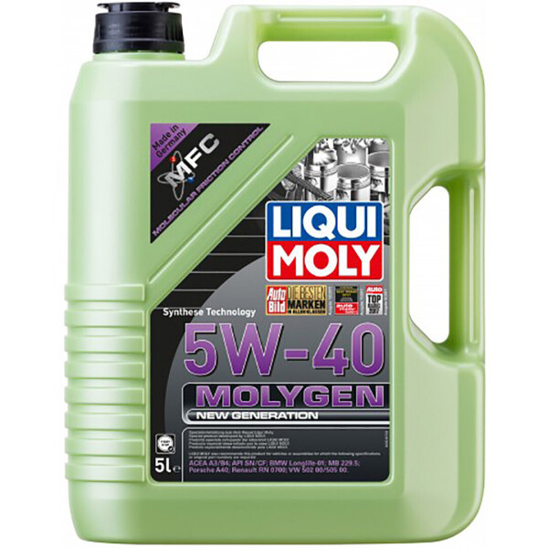 

Синтетическое моторное масло Liqui Moly Molygen New Generation 5W-40 — 5 л