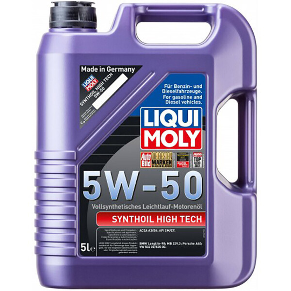 

Синтетическое моторное масло Liqui Moly Synthoil High Tech 5W-50 — 5 л