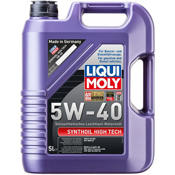 

Синтетическое моторное масло Liqui Moly Synthoil High Tech 5W-40 — 5 л