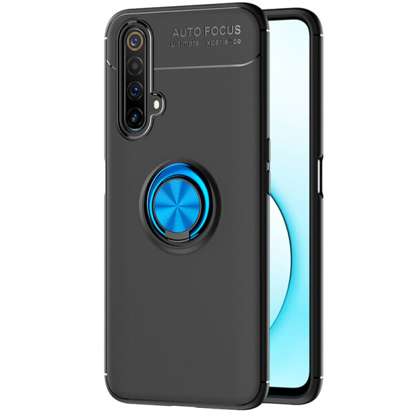 

TPU чехол Deen ColorRing под магнитный держатель (opp) для Realme X3 SuperZoom / X3 / X50 Черный / Синий