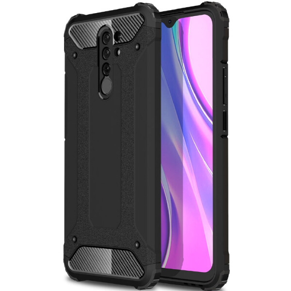 

Бронированный противоударный TPU+PC чехол Immortal для Xiaomi Redmi 9 Черный