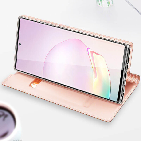 

Чехол-книжка Dux Ducis с карманом для визиток для Samsung Galaxy Note 20 Rose Gold