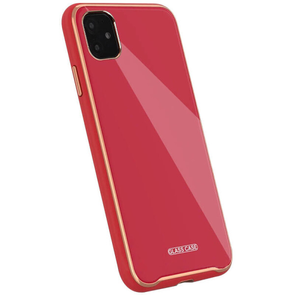 

TPU+Glass чехол Venezia для Apple iPhone 11 (6.1") Красный / Camellia