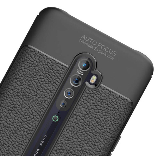 

TPU чехол фактурный (с имитацией кожи) для Oppo Reno 2 Черный