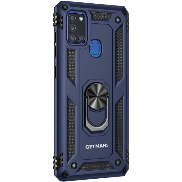 

Ударопрочный чехол GETMAN Serge Ring for Magnet для Samsung Galaxy A21s Темно-синий