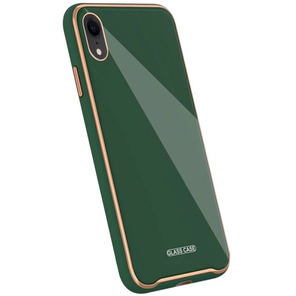 

TPU+Glass чехол Venezia для Apple iPhone XR (6.1") Зеленый / Dark Green