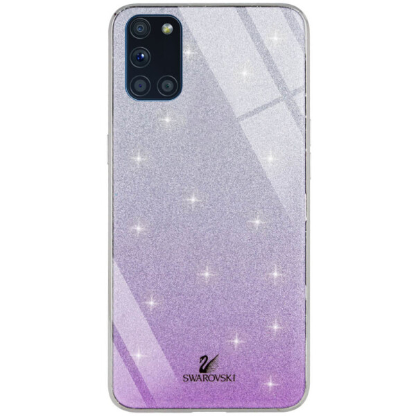 

TPU+Glass чехол Swarovski для Samsung Galaxy A31 Фиолетовый