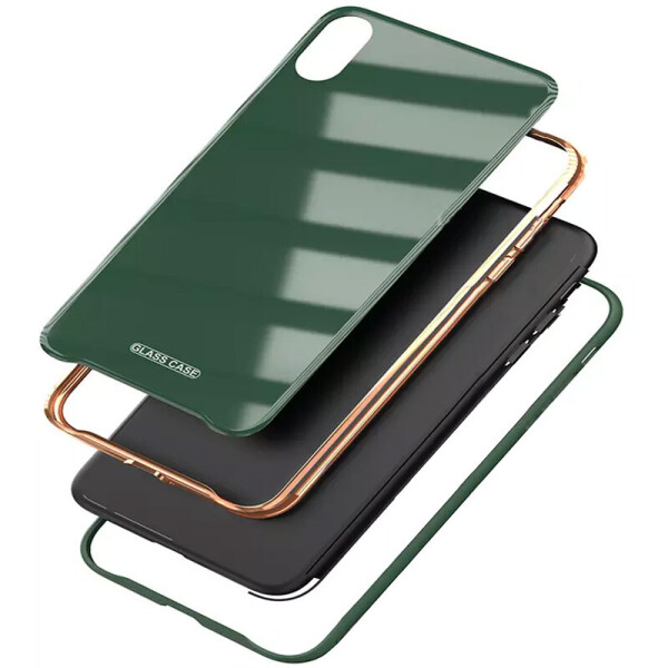 

TPU+Glass чехол Venezia для Apple iPhone XS Max (6.5") Зеленый / Dark Green