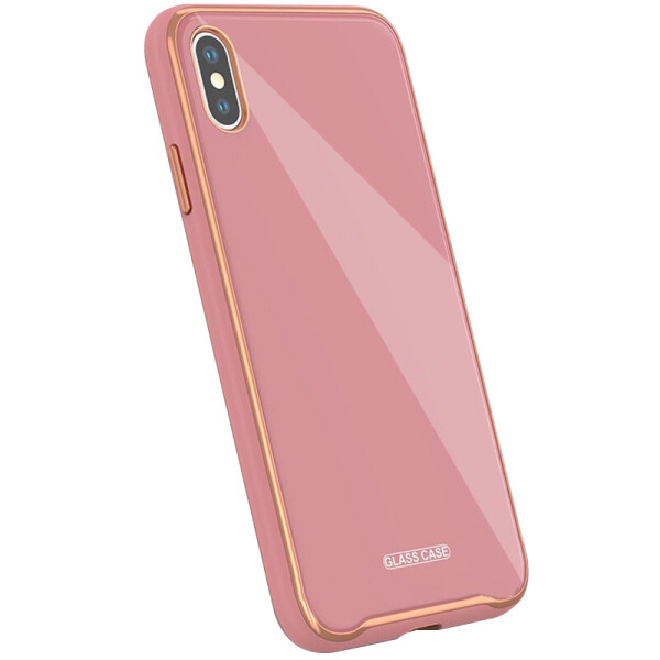 

TPU+Glass чехол Venezia для Apple iPhone XS Max (6.5") Розовый / Flamingo