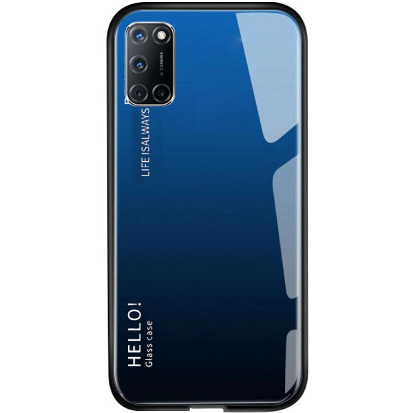 

TPU+Glass чехол Gradient HELLO для Oppo A52 / A72 / A92 Синий / Черный