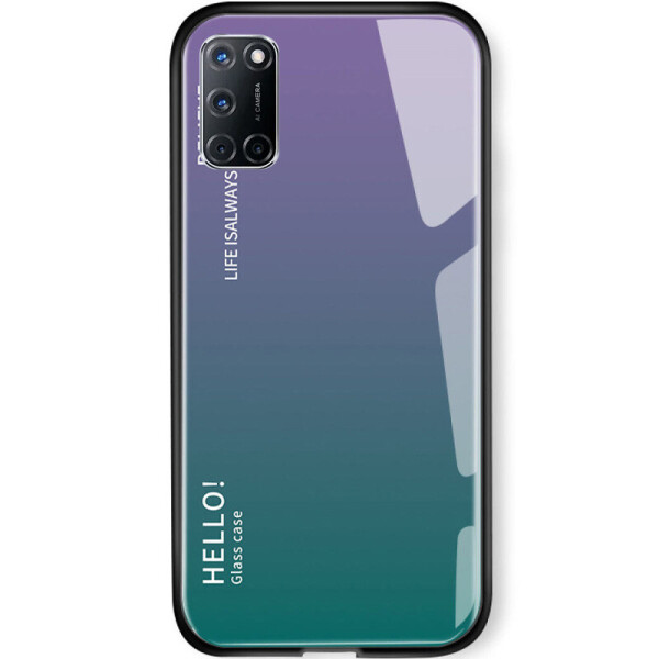 

TPU+Glass чехол Gradient HELLO для Oppo A52 / A72 / A92 Сиреневый