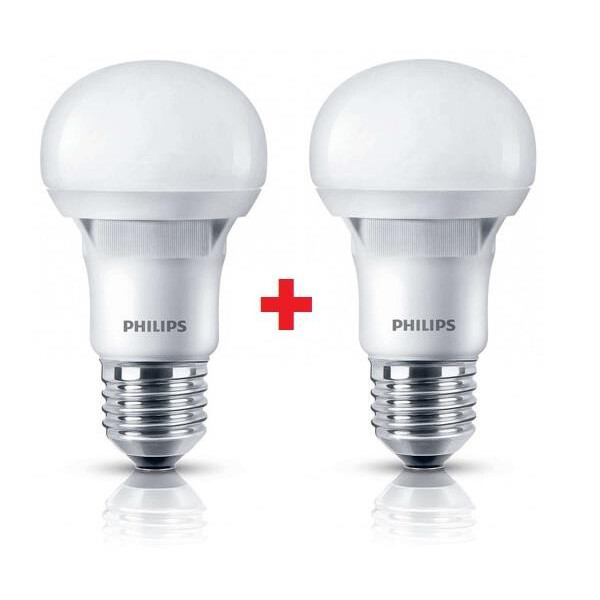 

Лампа светодиодная Philips Bulb E27 5-40W 230V 3000K A60 Essential (1+1) (8717943885329)