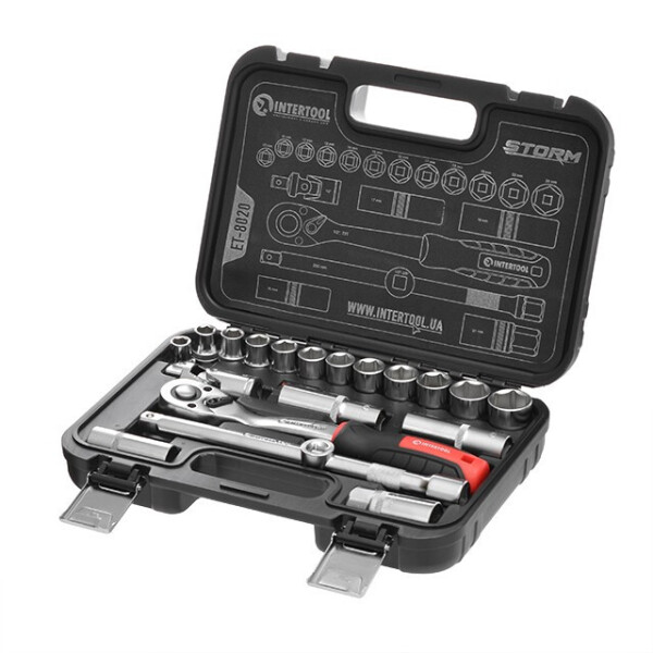 

Набор Инструментов 20 Ед. Storm, 1/2", Сr-V Intertool Et-8020