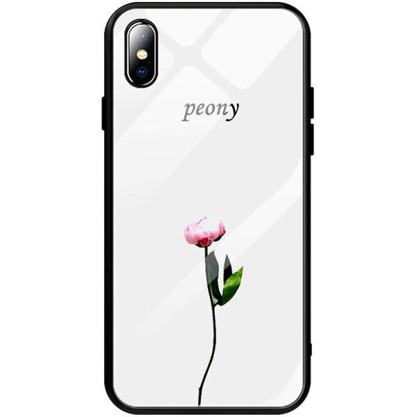 

Чехол-накладка TOTO Tempered Glass Phone Case Fashionable для Apple iPhone X Peon on White