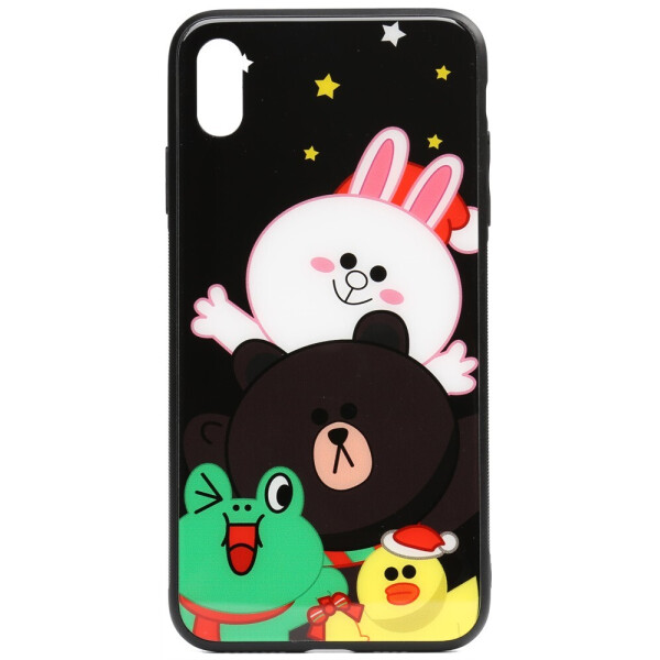 

Чехол-накладка TOTO Cartoon Print Glass Case для Apple iPhone X/Xs Line friends all about