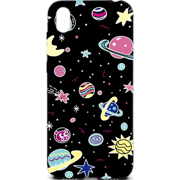 

Чехол-накладка TOTO Cartoon Soft Silicone TPU Case Huawei Y5 2019 Space Planets Black